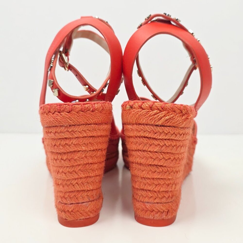 Kate Spade Frenchy Espadrille Wedge Sandals Orange - 8.5 - Picture 8 of 13